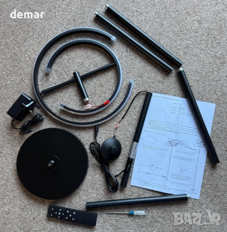 Подова лампа, 168 см модерна двойна LED подова лампа 36 W с дистанционно и крачно управление, снимка 10 - Лед осветление - 53402656