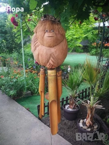 Вятърен звънец от дърво Маймуна, снимка 3 - Градински мебели, декорация  - 40116254