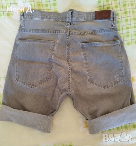 Дамски сиви дънкови панталонки M+подарък, снимка 2 - Къси панталони и бермуди - 41376705