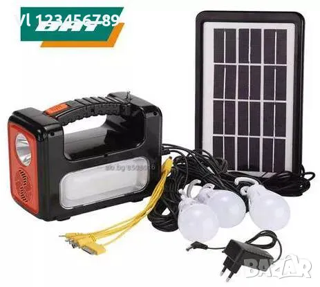 Соларен комплект Dat-At9011 Б фенер, радио, usd, sd карта, осветление