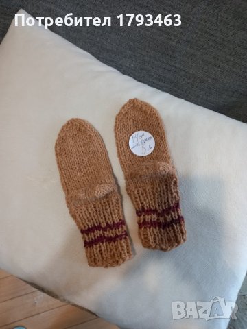 Ръчно плетени детски чорапи от вълна, ходило 14 см., снимка 1 - Чорапи - 39890530