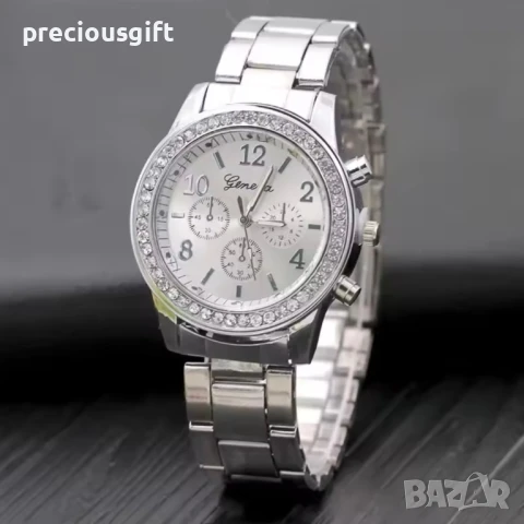 Дамски часовник, наличен в сребристо и златисто, снимка 3 - Дамски - 51131652