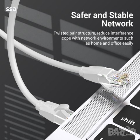 Vention Кабел LAN UTP Cat.6 Patch Cable - 0.5M Gray - IBEHD, снимка 12 - Кабели и адаптери - 44231119