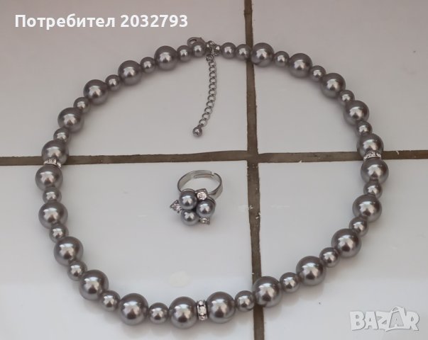 Колие и пръстен, снимка 2 - Бижутерийни комплекти - 42598884