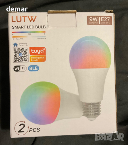 LUTW Интелигентна електрическа LED крушка, E27 с промяна на цвета,съвм. Amazon Alexa,Google Home, 9W, снимка 11 - Крушки - 44736988