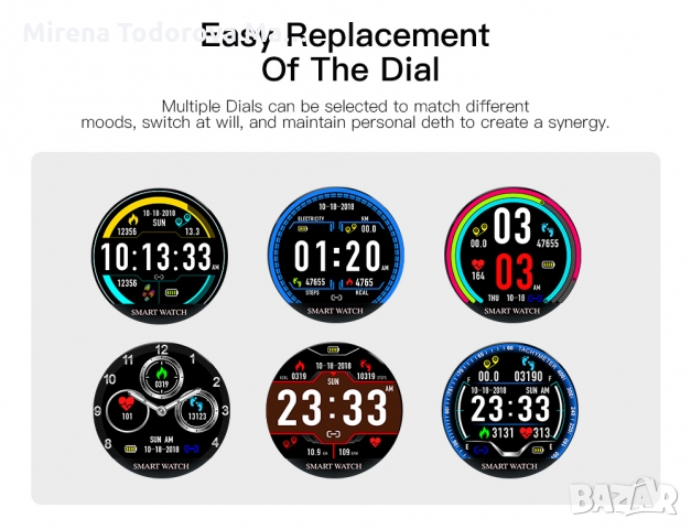 I29 Смарт часовник за мъже Водоустойчив и спортен фитнес тракер, снимка 5 - Смарт часовници - 36036348