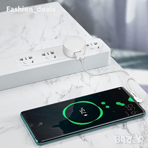 Нов Бял 3-пинов USB щепсел адаптер с кръгла форма Зарядно Смартфон, снимка 4 - Друга електроника - 41950320