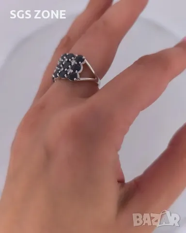 Сребърен Пръстен с Рубин, Сапфир, Изумруд, снимка 8 - Пръстени - 50310263