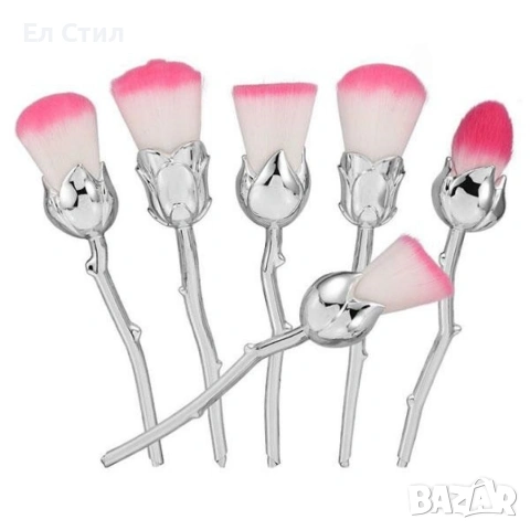 Шест броя четки за грим с форма на роза HZS44, снимка 9 - Други - 53866565