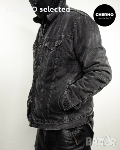 Дънково шерпа яке ZARA Sherpa Denim Trucker Jacket – Размер L•M – Отлично състояние, снимка 4 - Якета - 53135073