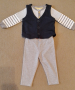 Детски комплект за момче-елече, панталон и боди, 12-18м, снимка 1 - Комплекти за бебе - 44530310