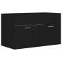vidaXL Долен шкаф за мивка, черен, 80x38,5x46 см, ПДЧ(SKU:804657