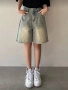Тренди дънкови шорти-бермуди S, снимка 1