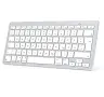 Bluetooth клавиатура OMOTON KB066 за Mac и др., компактна безжична клавиатура, цвят: сребристо/бяло , снимка 1