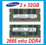 Samsung 64GB KIT / 32GB КИТ 2666MHz DDR4 PC4 SODIMM Ram памет за лаптоп, снимка 1