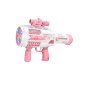 Пистолет за сапунени балончета Mercado Trade, Със светлини Базука, USB, Розов, снимка 3