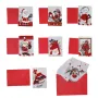 5290 Мини брокатени коледни картички с червен плик, снимка 1