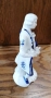 Красива двойка порцеланови фигурки в бяло и кобалтово синьо със златисти акценти., снимка 4