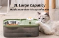 Фонтан за котки с купа за храна 2в1 LY-429-Green USB Поилка и хранилка за животни диспенсър за вода, снимка 2