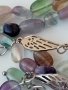 Ангелски крила. Колиета чокър с многоцветен флуорит, снимка 17