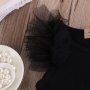 Бебешко памучно боди със сатенена панделка Малка черна рокля, снимка 6