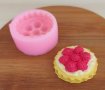 Малък тарт пай блат десерт кексче мъфин с малини бисквитка силиконов молд форма фондан декор , снимка 2