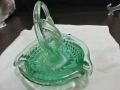 Стар стъклен пепелник ръчна изработка , снимка 2