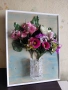 Пано с цветя и кристална ваза, 31/41см. ., снимка 2
