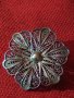 АРТ-ДЕКО СРЕБЪРНА ВИНТИДЖ ФИЛИГРАННА БРОШКА - ЦВЕТЕ РЪЧНА ИЗРАБОТКА 17077, снимка 4