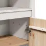 vidaXL Висок шкаф, бял, 80x35x154 см, борово дърво масив, снимка 9