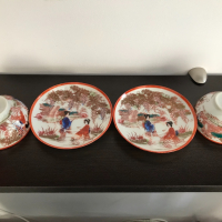 Ръчно рисувани японски чаши фин порцелан, снимка 4 - Декорация за дома - 36333605