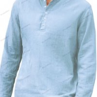 Едноцветна мъжка ежедневна риза с дълги ръкави и копчета, 5цвята - 023, снимка 4 - Ризи - 39801385