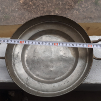 Стара голяма оловно калаена чиния поднос плато маркировки, снимка 6 - Антикварни и старинни предмети - 36141627