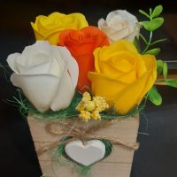 Букет от сапунени рози , снимка 11 - Романтични подаръци - 36791392