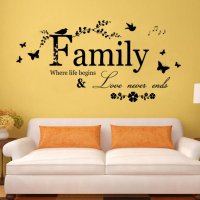 Family текст семейство лепенка стикер самозалепващ за стена, снимка 2 - Други - 34253910