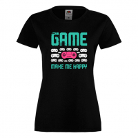 Дамска тениска Game Make Me Happy,Дамска тениска с игри,Геймс, снимка 9 - Тениски - 36190912