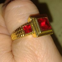 Позлатен пръстен с  рубини, нов 💥, снимка 6 - Пръстени - 39932461