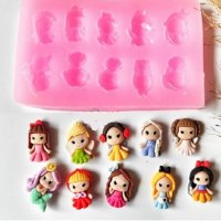 10 малки принцеси принцеса кукла силиконов молд форма фондан декор , снимка 1 - Форми - 40243926