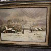 Холандска картина зимен пейзаж, снимка 1 - Картини - 44783744
