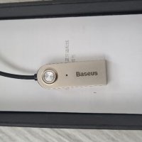  wv polo passat rns 510 rcd 310 аудио адаптер Baseus USB Bluetooth 5.0, AUX, Червен, снимка 3 - Bluetooth слушалки - 41492495