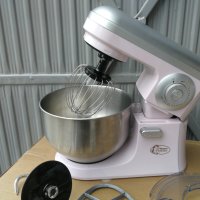 Кухненски робот Планетарен миксер 5L купа с три бъркалки Розов, снимка 9 - Миксери - 42324382