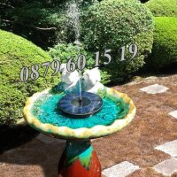 Соларен фонтан с 4 бр. накрайника за дома и градината, снимка 2 - Градински мебели, декорация  - 40884456