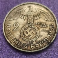 2 Марки 1938 г сребро Трети Райх , снимка 1 - Нумизматика и бонистика - 41540619