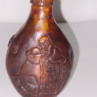Старо китайско шишенце за емфие/червен кехлибар 18- 19век Cherry Amber Snuff Bottle , снимка 16 - Антикварни и старинни предмети - 40227487