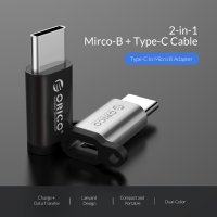 Orico преходник Adapter OTG - USB Micro B to Type-C - CBT-MT01-SV - 24 месеца гаранция, снимка 6 - USB кабели - 41289118