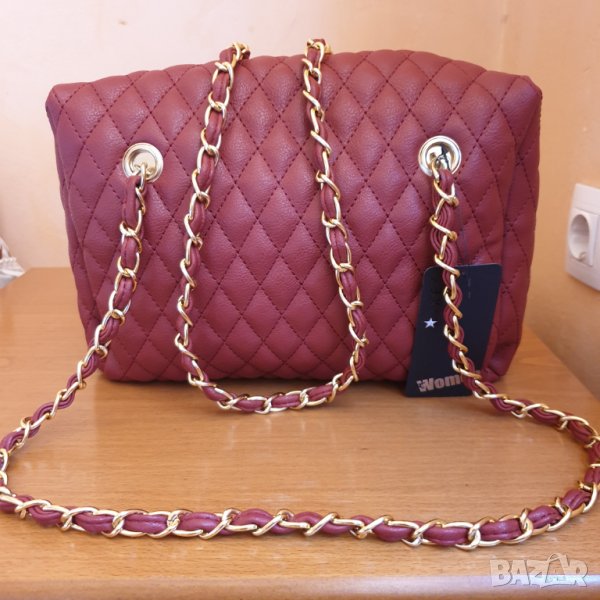 Дамска чанта в цвят бордо, снимка 1