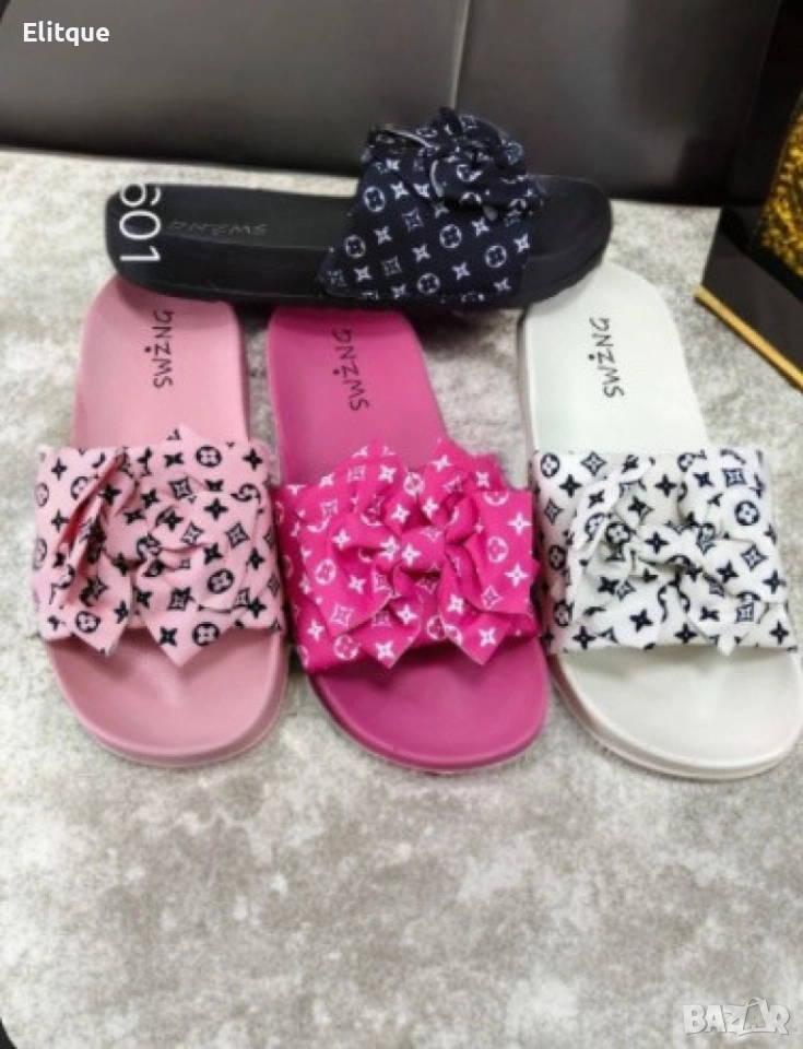 Дамски плажни чехли с панделка и умело приложени арт елементи заобикалящи вашите стъпки с лукс, снимка 1