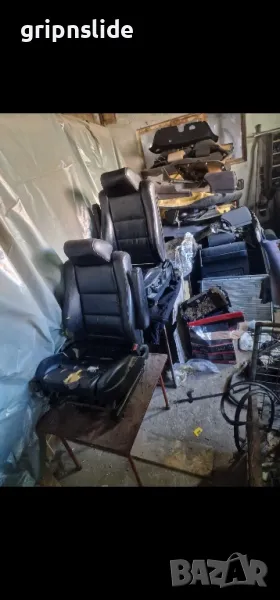 Черно кожено рекаро за бмв е34, снимка 1