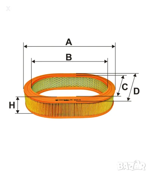 FILTRON AE347/4 Въздушен филтър Rover Maestro 1.3 / Rover Montego Estate (XE) 1.3 / 1984-1995 , снимка 1