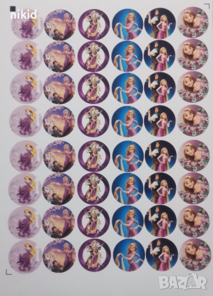 48 бр Рапунцел лепенки стикери с надписи ръчна изработка подарък, снимка 1